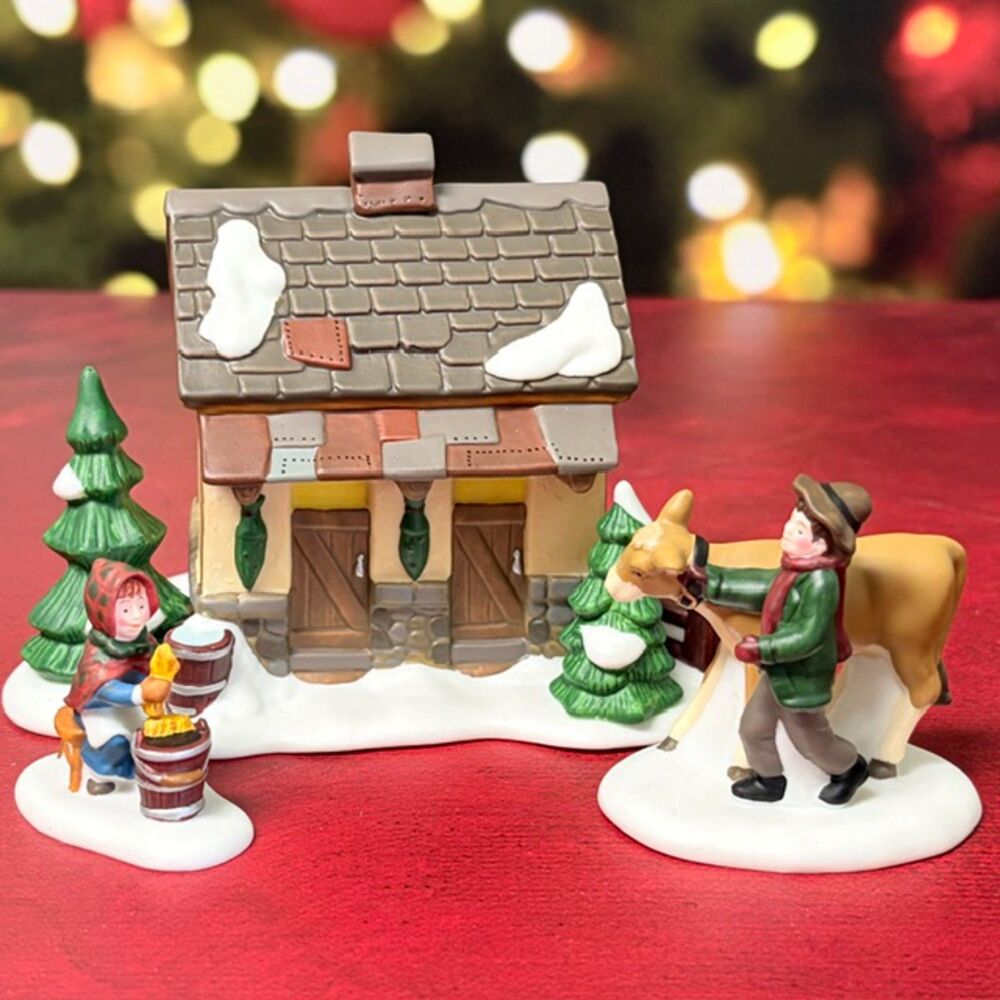 Dept 56 Tending the New Calves 58395 Dickens Village Set of 3 Boxed